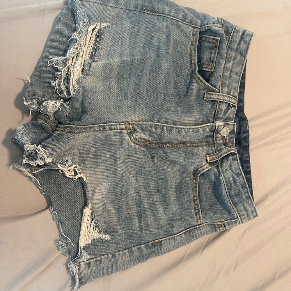 Distressed Denim Shorts